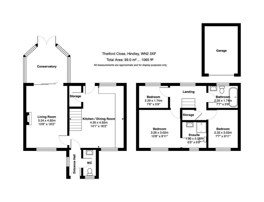 Floorplan for Thetford Close, Hindley