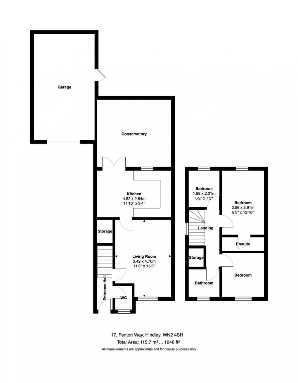 Floorplan for Fenton Way, Hindley
