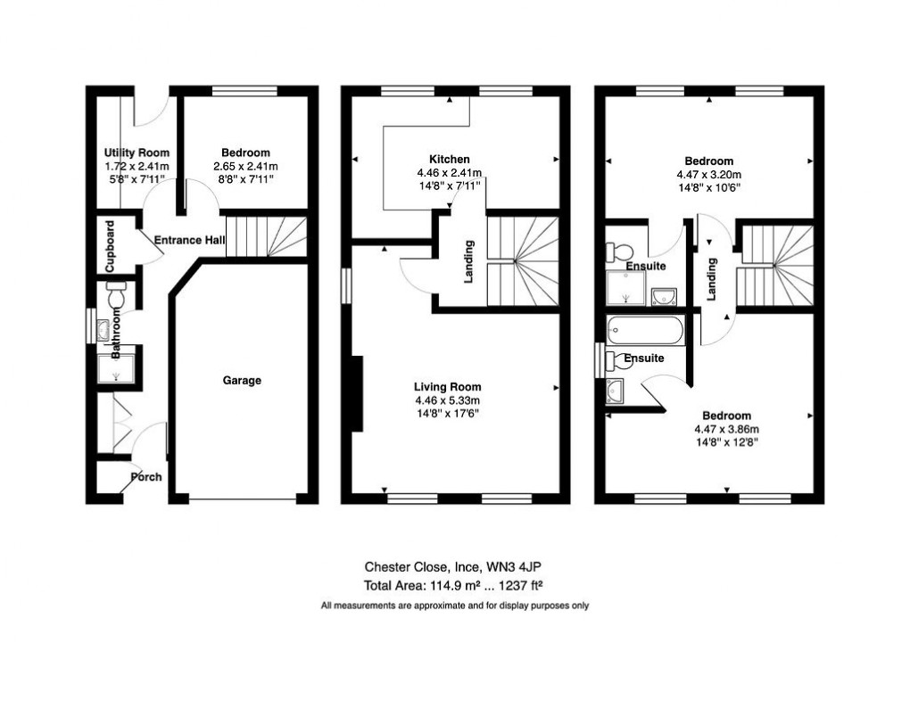 Floorplan for Chester Close, Ince