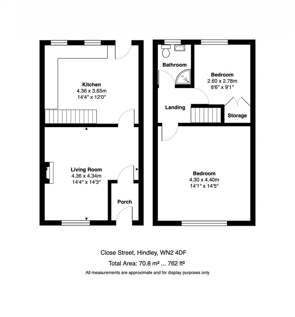 Floorplan for Close Street, Hindley
