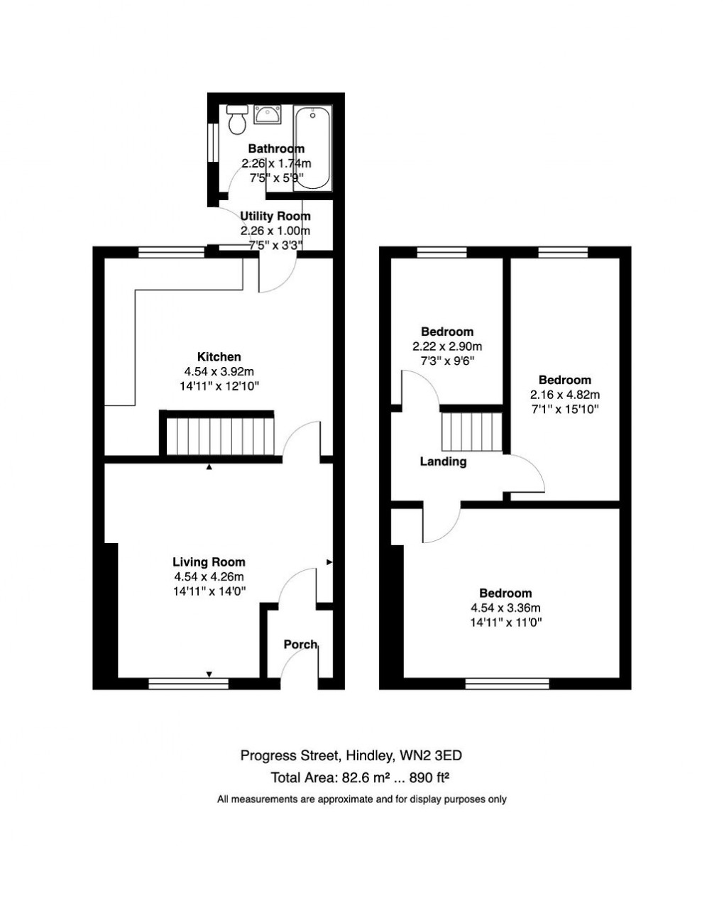 Floorplan for Progress Street, Hindley