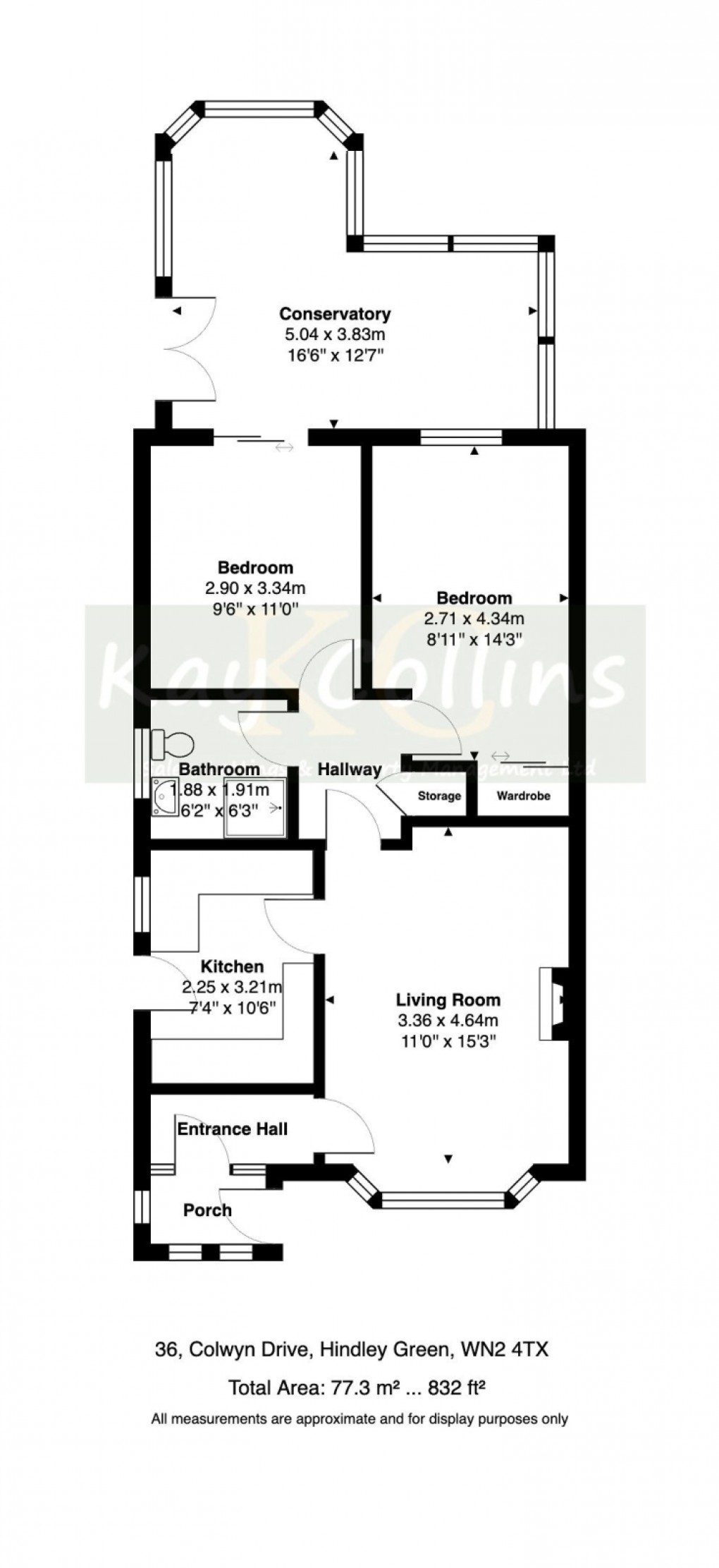Floorplan for Colwyn Drive, Hindley Green