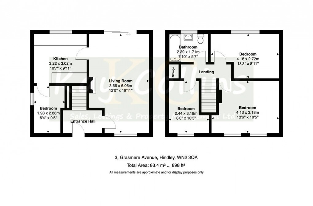 Floorplan for Grasmere Avenue , Hindley