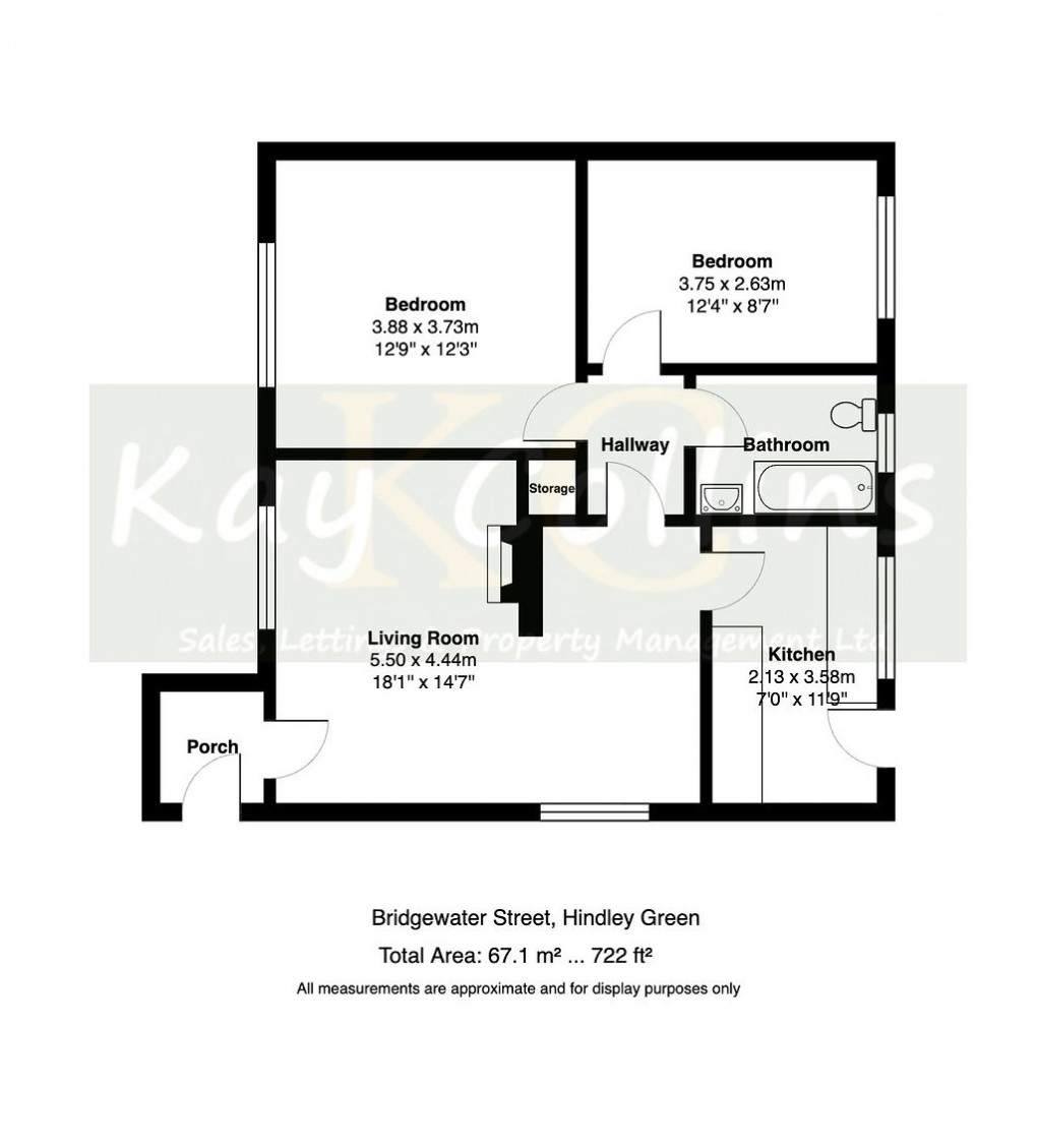 Floorplan for Bridgewater Street, Hindley