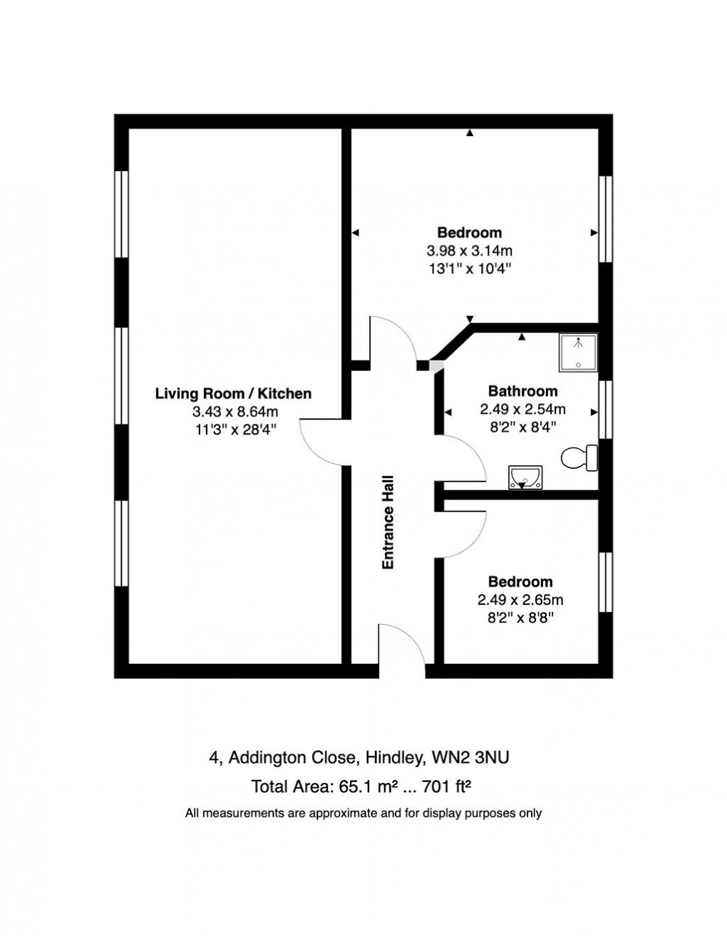 Floorplan for Addington Close, Hindley