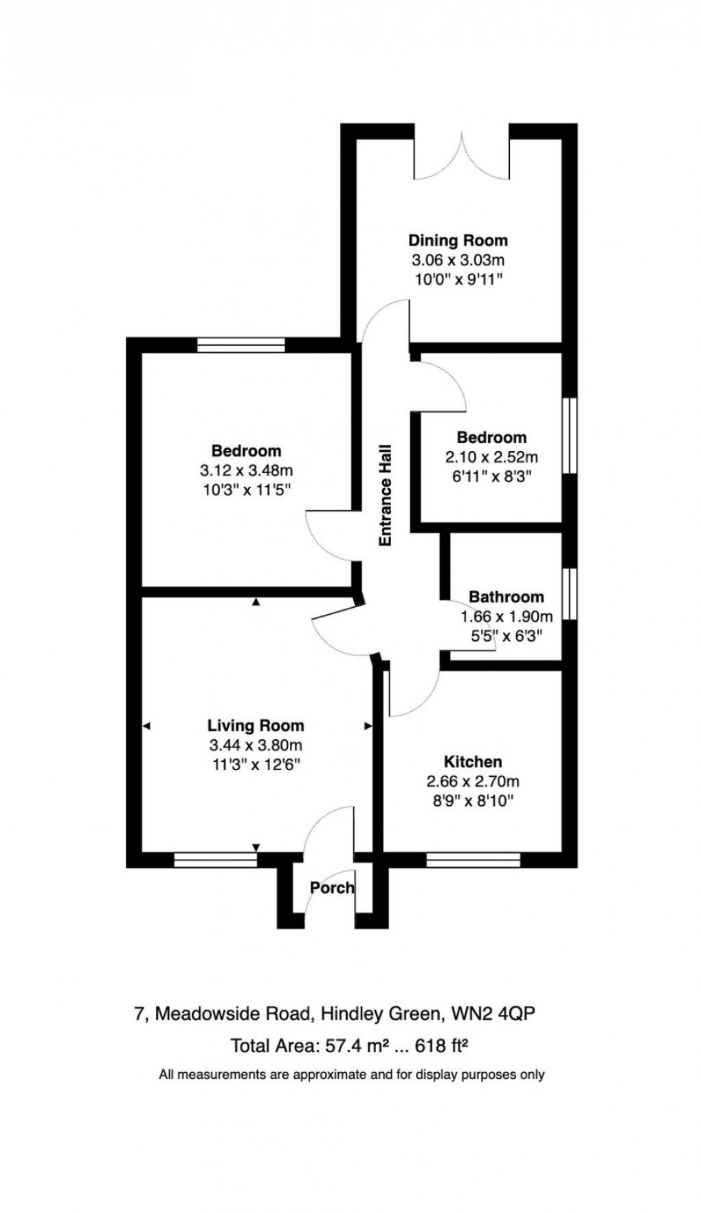 Floorplan for Meadowside Road, Hindley Green
