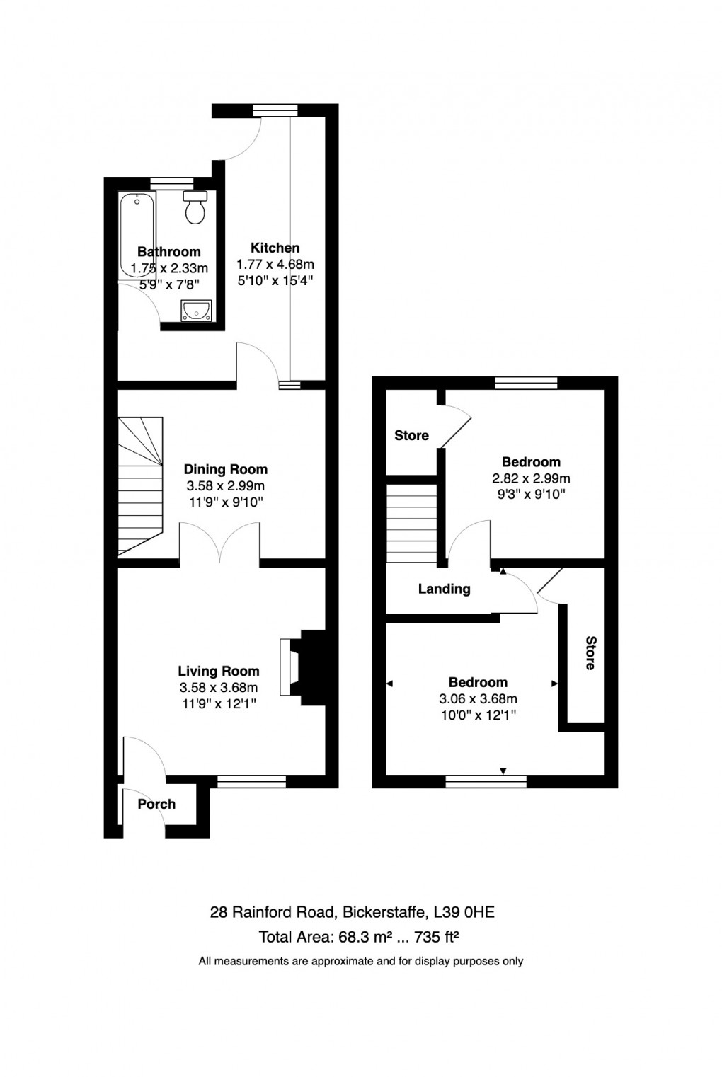 Floorplan for Rainford Road, Bickerstaffe