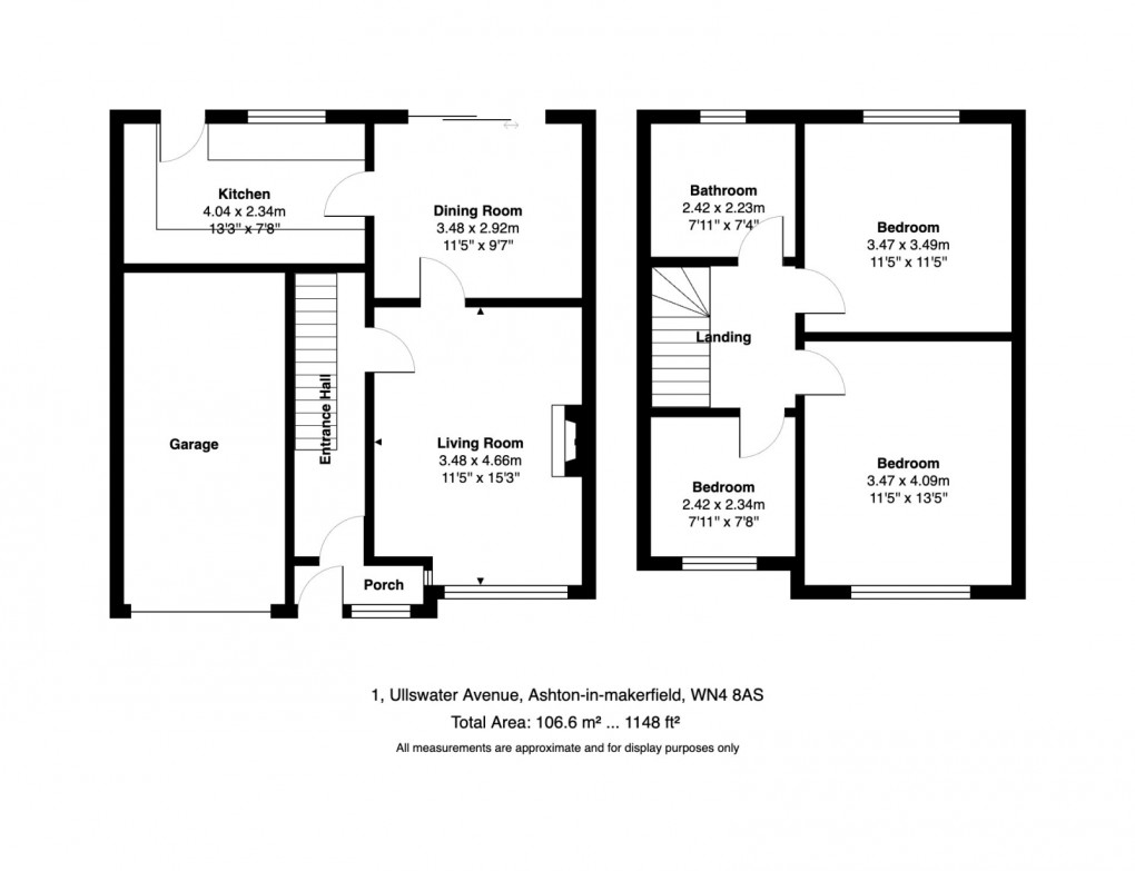 Floorplan for Ullswater Avenue, Ashton-in-Makerfield